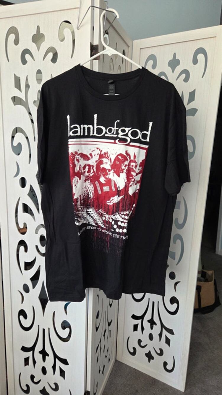 Lamb of God Band Tee XL Black Graphic Shirt Violent Truth Gildan Cotton